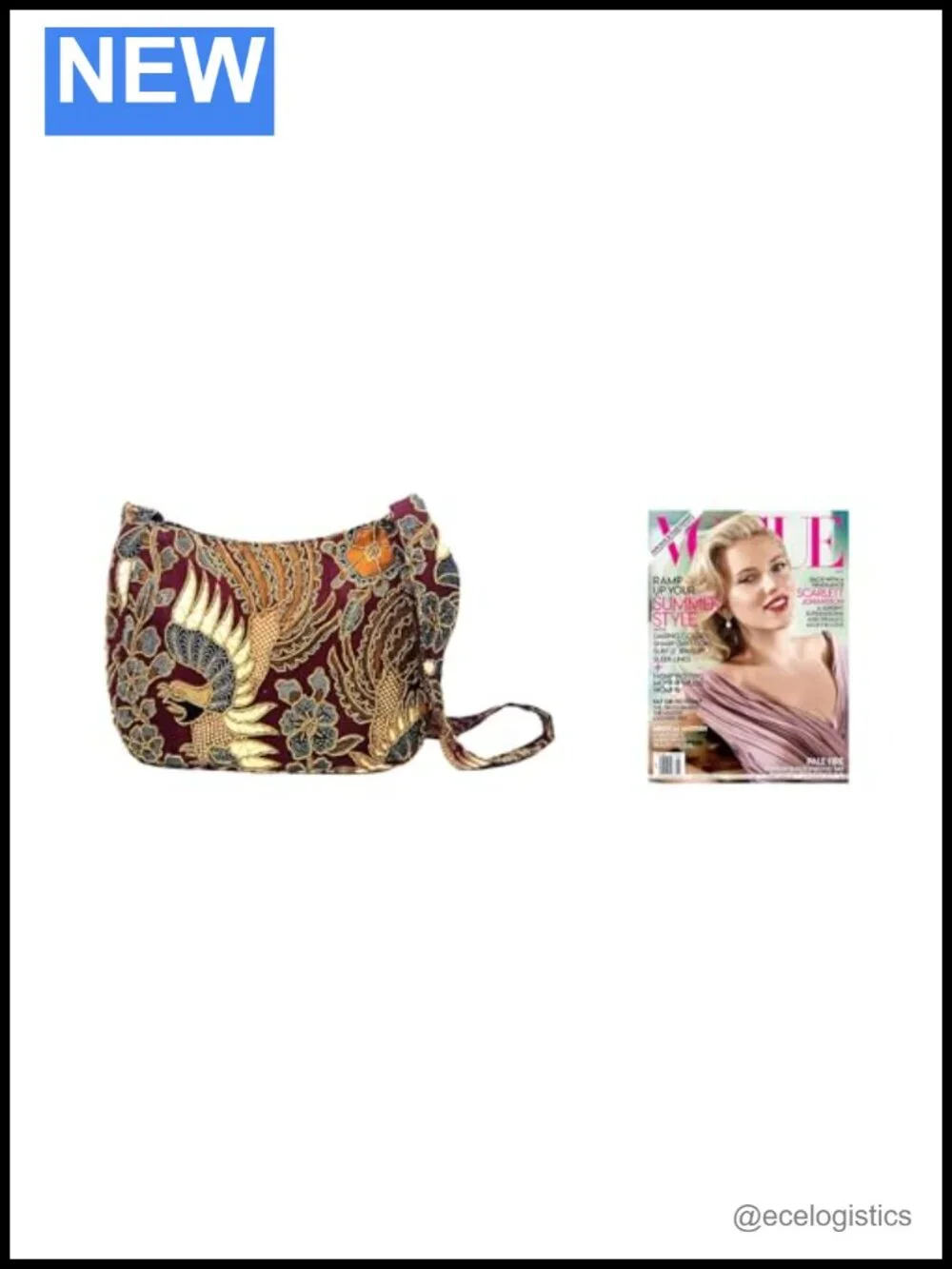Handmade Beaded Cotton Batik Shoulder Bag